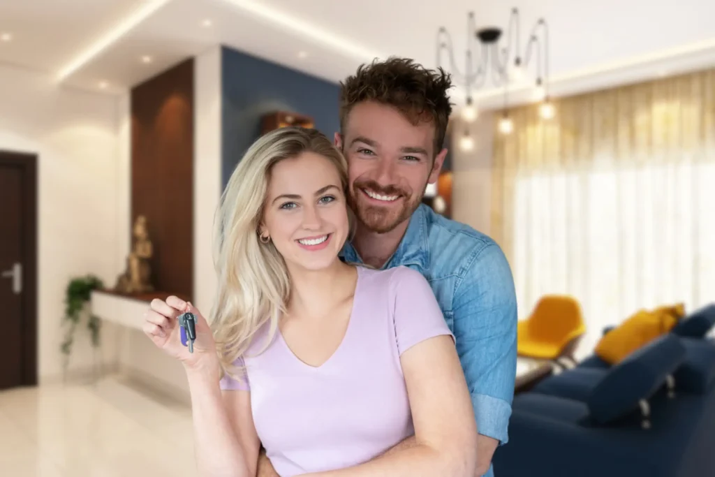 pareja feliz cada prefabricada